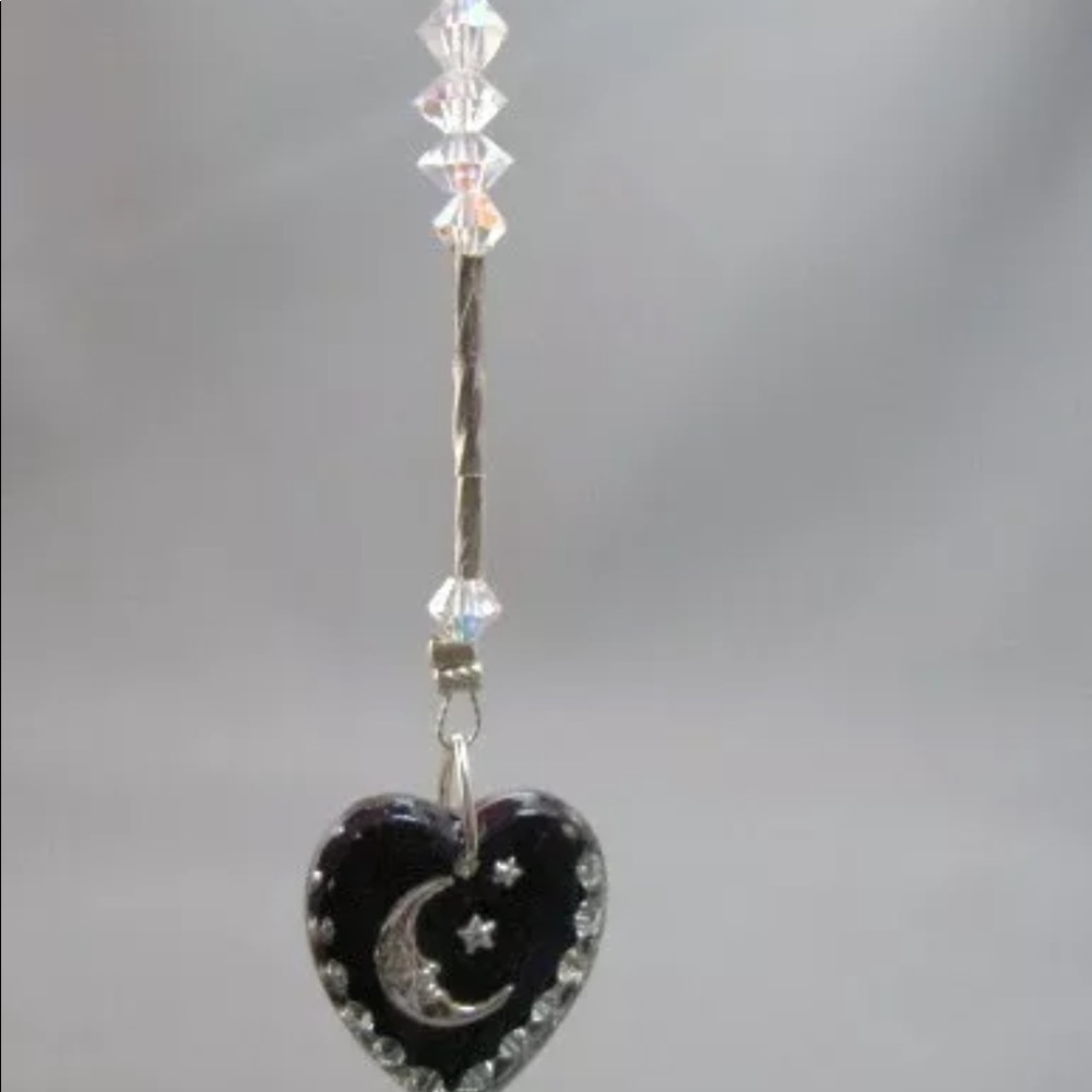 20mm German etched glass heart window drop